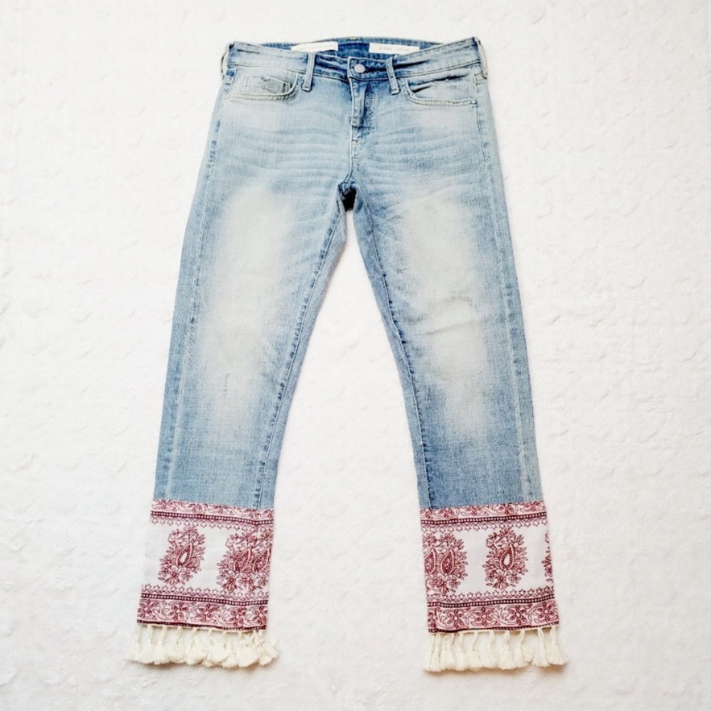 Anthropologie Pilcro Hyphen Crop Tassel Jeans